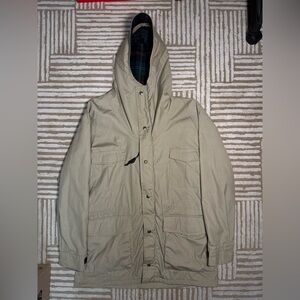 Vintage Eddie Bauer Men’s Parka Jacket Plaid Lined Full Zip Hooded Size Large